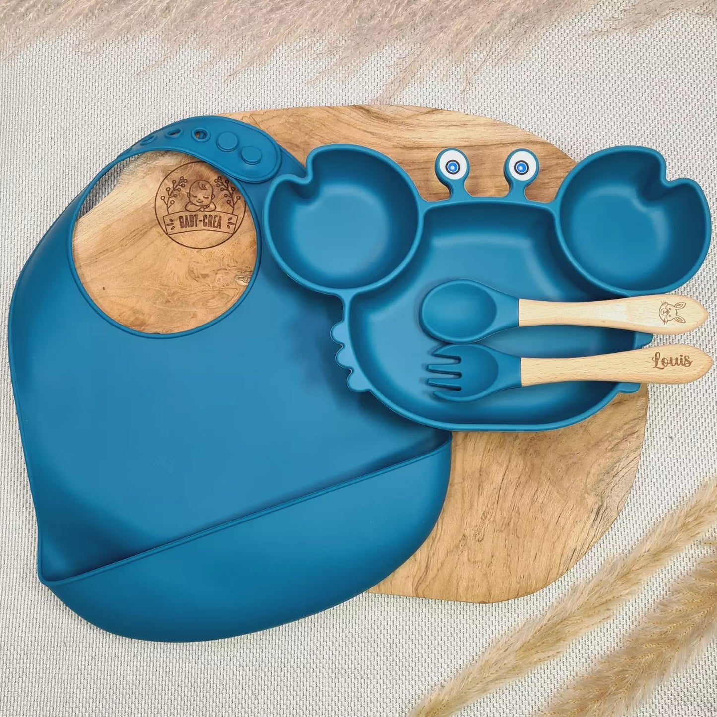 Coffret repas crabe pour bébé garçon ou fille