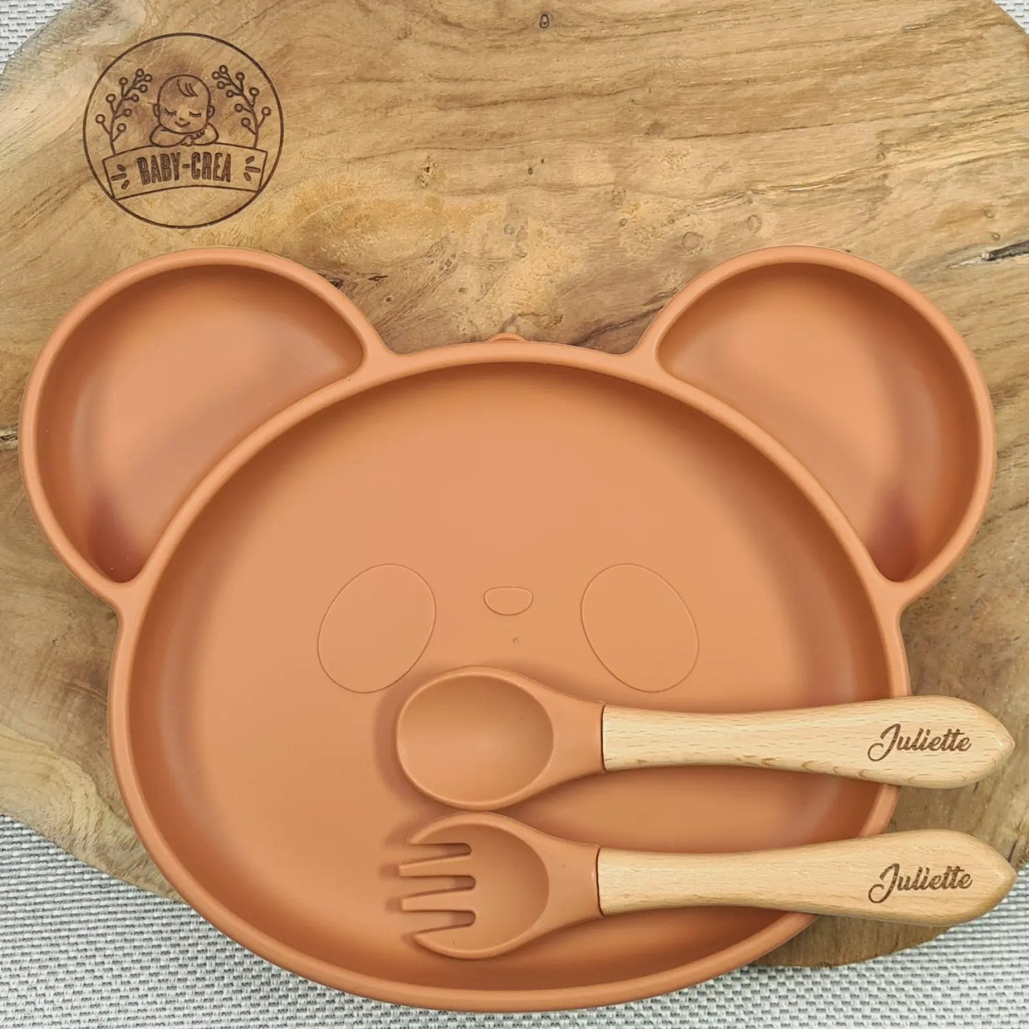 Set repas bébé antidérapant personnalisé