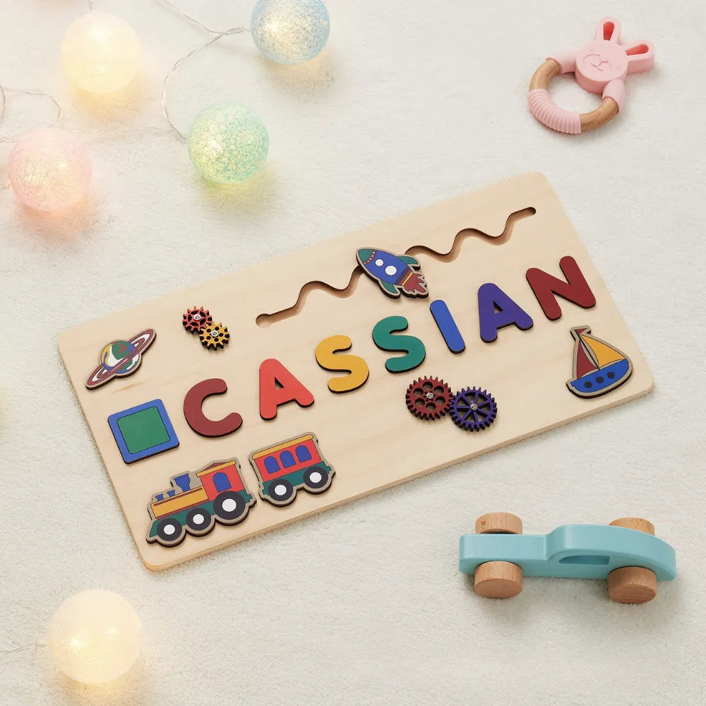puzzle éducatif prénom CASSIAN transport