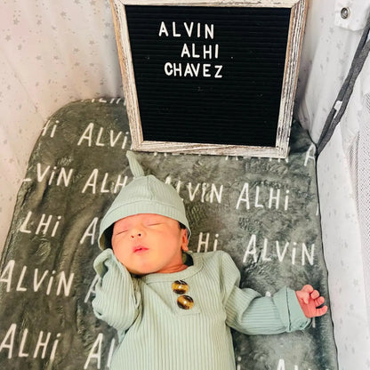 Couverture Bébé Personnalisée & Plaid Bébé Minky - Cadeau Naissance Unique