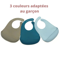 3 bavoir bebe couleur garçon 