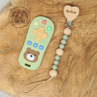 Accessoires bébé personnalisés attache et anneau vert