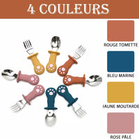 Accessoires repas bébé rose forme animale