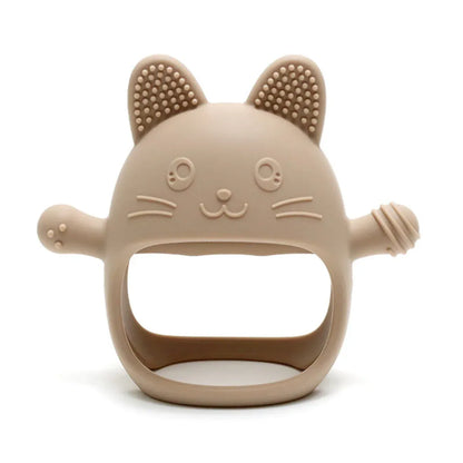 Anneau de dentition bois et silicone pour bébé