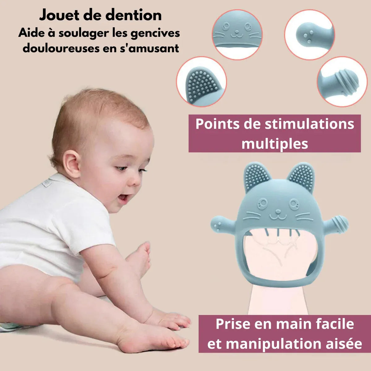 Anneau de dentition réfrigérant silicone