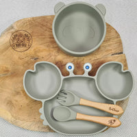 Set repas bébé personnalisé - Cadeau de naissance - assiette ventouse + bol ventouse + couverts personnalisés