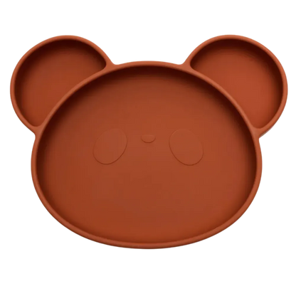 Assiette bebe ventouse rouge tommette style terracotta tendance.