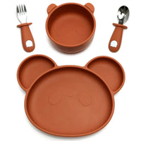 Assiette silicone forme panda vue de face