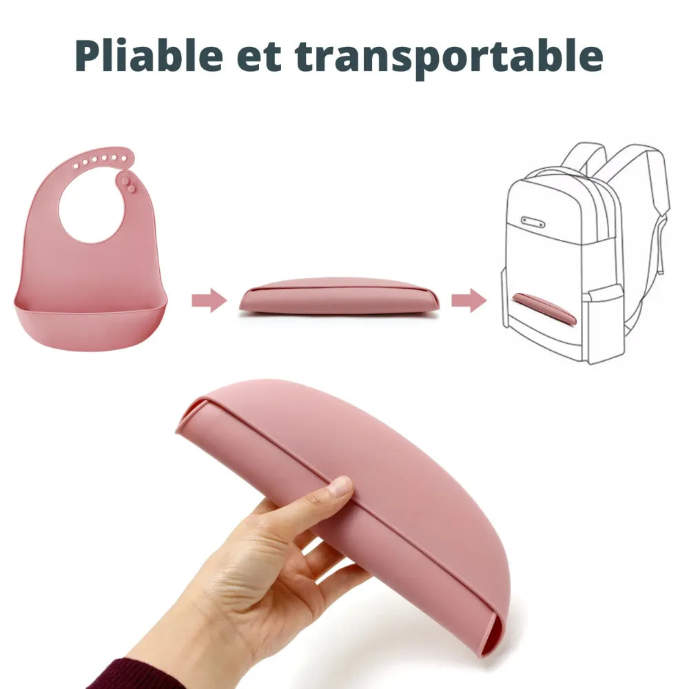 Bavoir Baby-Crea rose lavable et pratique