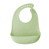 Bavoir bébé vert clair silicone souple