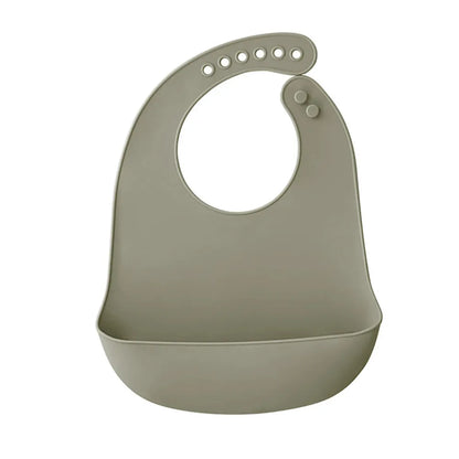 Bavoir bébé vert olive en silicone souple
