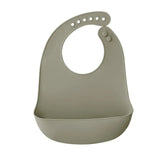 Bavoir bébé vert olive en silicone souple
