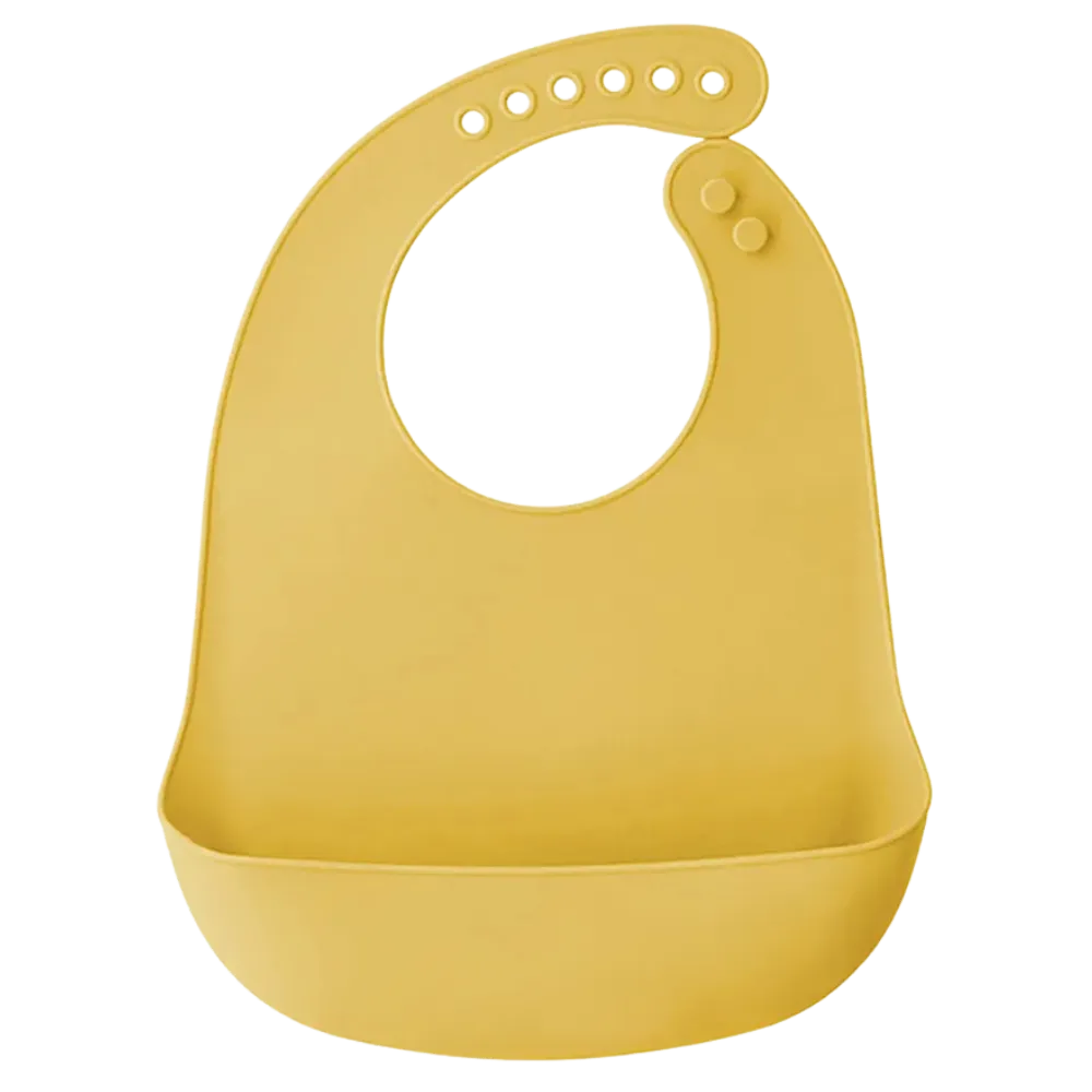Bavoir bébé jaune en silicone souple