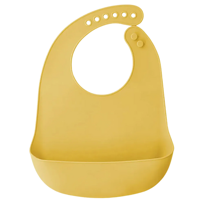Bavoir bébé jaune en silicone souple