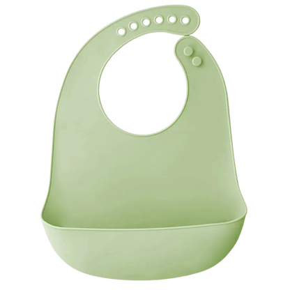 Bavoir bébé vert clair silicone souple
