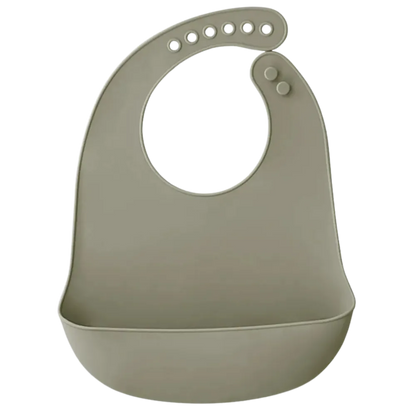 Bavoir bébé vert olive en silicone souple