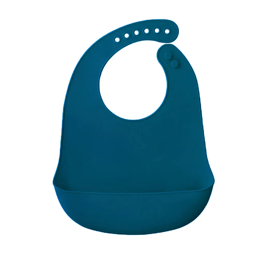 Bavoir silicone imperméable bébé bleu marine