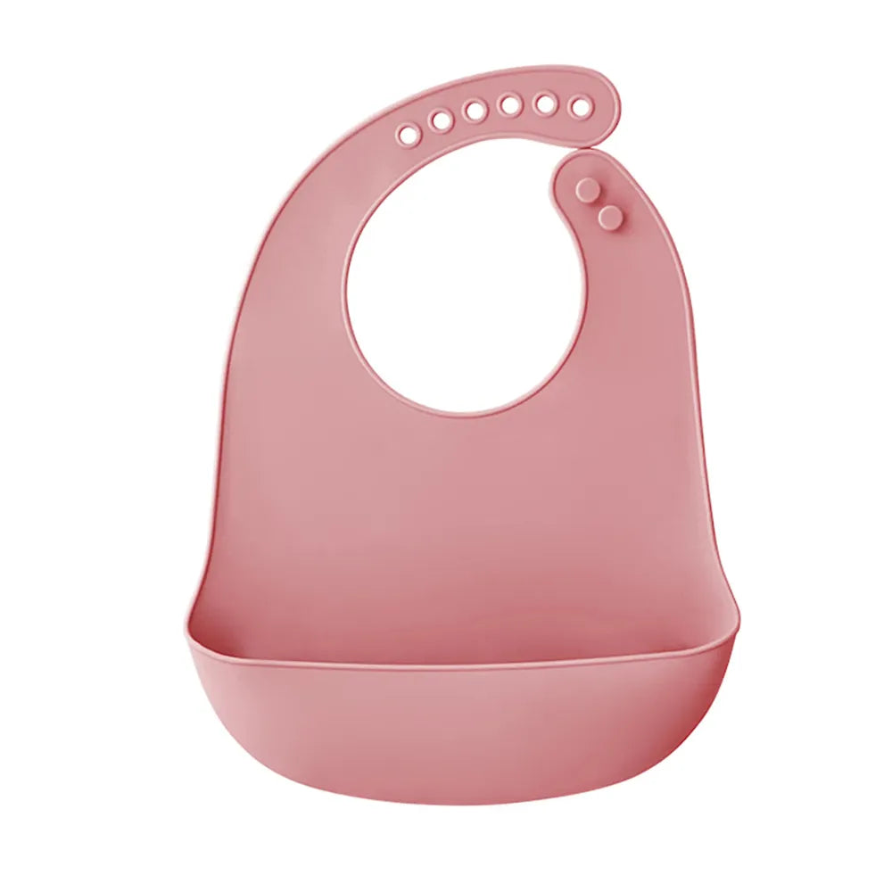 Bavoir silicone rose pastel doux et léger