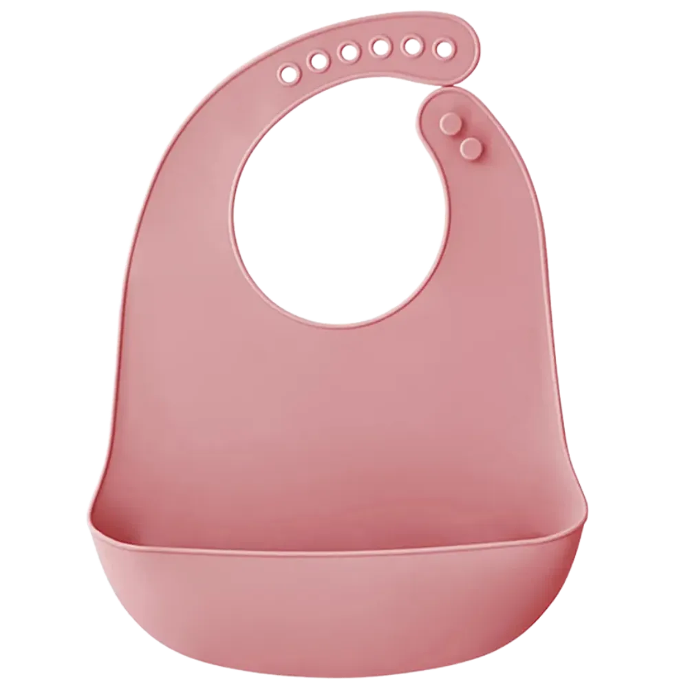 Bavoir silicone rose pastel doux et léger