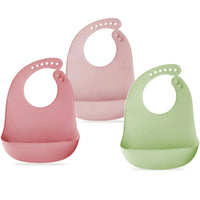 Bavoirs bébé coloris assortis en silicone souple