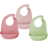 Bavoirs bébé coloris assortis en silicone souple