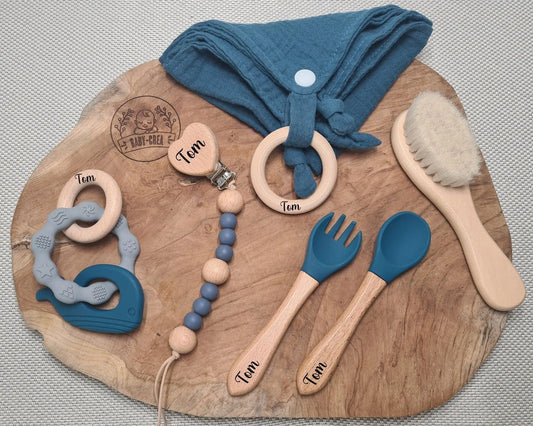 Coffret cadeau de naissance Baby-Crea bleu marin