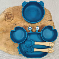Coffret naissance repas personnalisé bleu