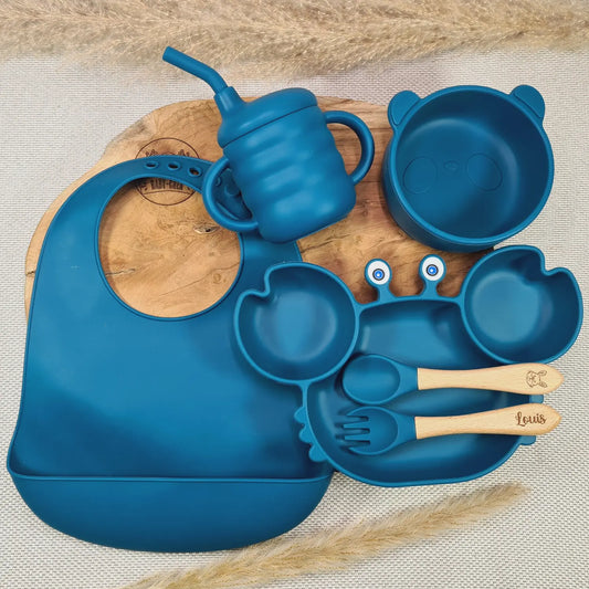 Coffret repas bébé crabe et panda Baby-Crea