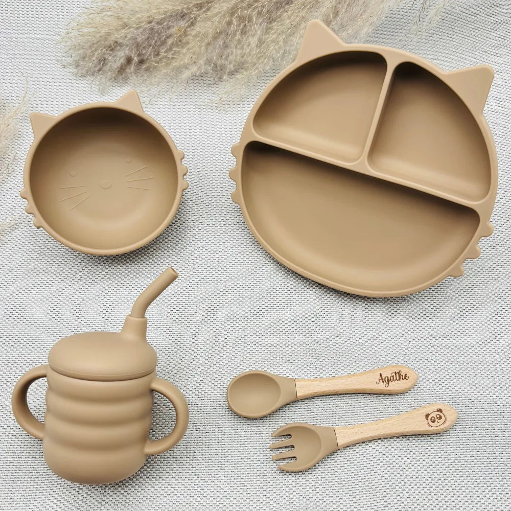 BIOZOYG - Set De Vaisselle Bébé 5 Pièces En Bioplastique (PLA) - Assiette, Bol, Tasse, Couverts - Motif éléphant - Lavable Au Lave-vaisselle BIOZOYG - Set De Vaisselle Bébé 5 Pièces En Bioplastique (PLA) - Assiette, Bol, Tasse, Couverts - Motif éléphant - Lavable Au Lave-vaisselle