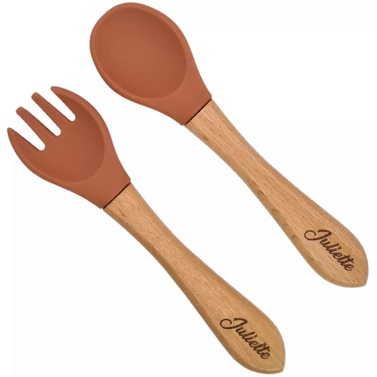 Couverts premier âge rouge tomette Baby-Crea