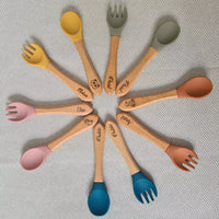 Cuillère et fourchette bébé gravées coloris 
