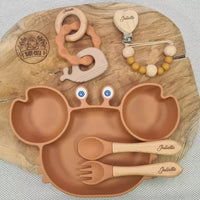 Ensemble prénom pour repas et dentition baby-crea
