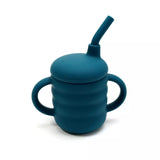 Tasse apprentissage bébé bleu marine en silicone