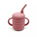 Tasse apprentissage bébé rose souple et stable