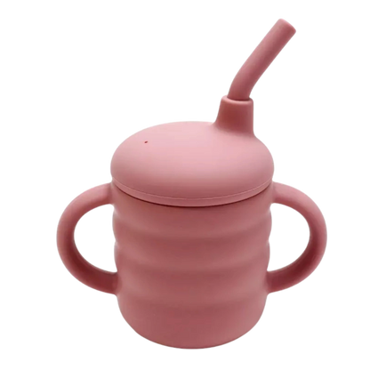 Tasse apprentissage bébé rose souple et stable