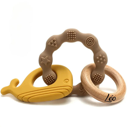 anneau dentition bébé dauphin silicone alimentaire