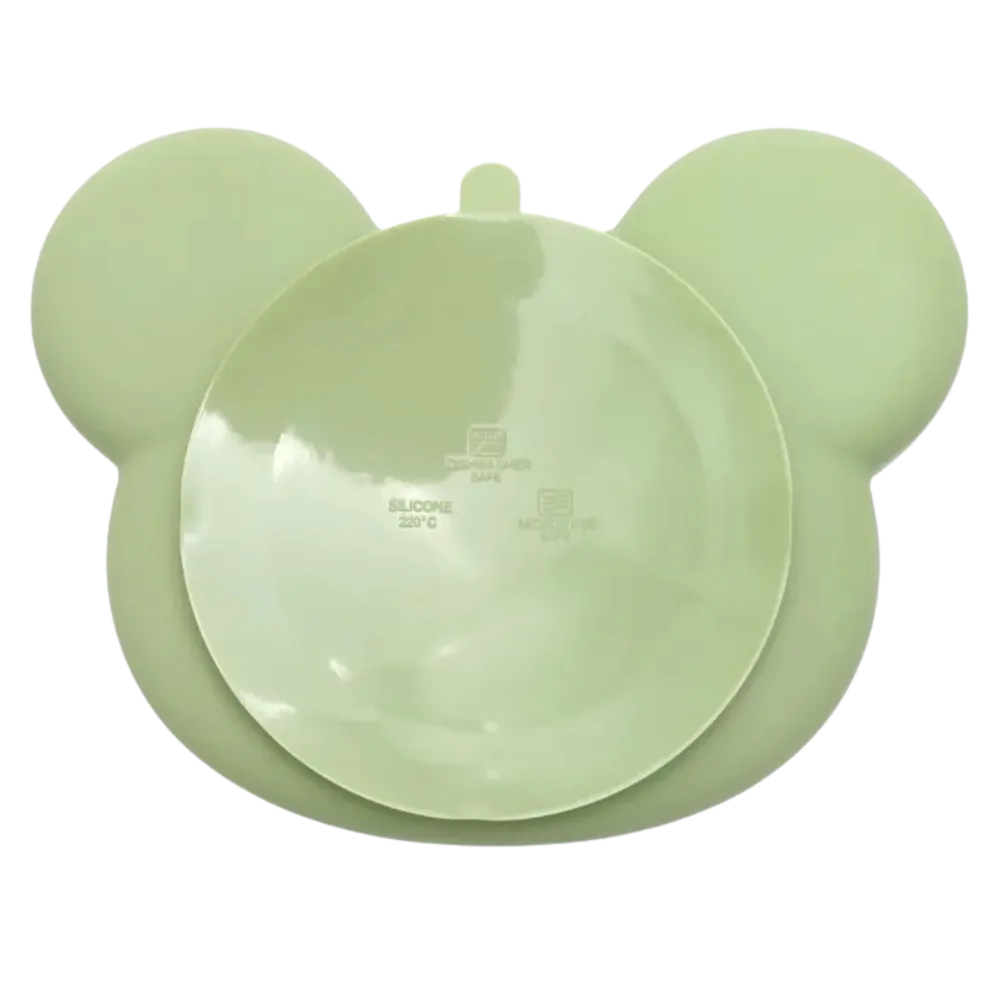 Assiette bebe incassable pour bébé vert clair