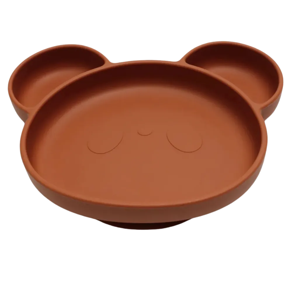 Assiette bebe rouge tommette avec base ventouse ultra-puissante.