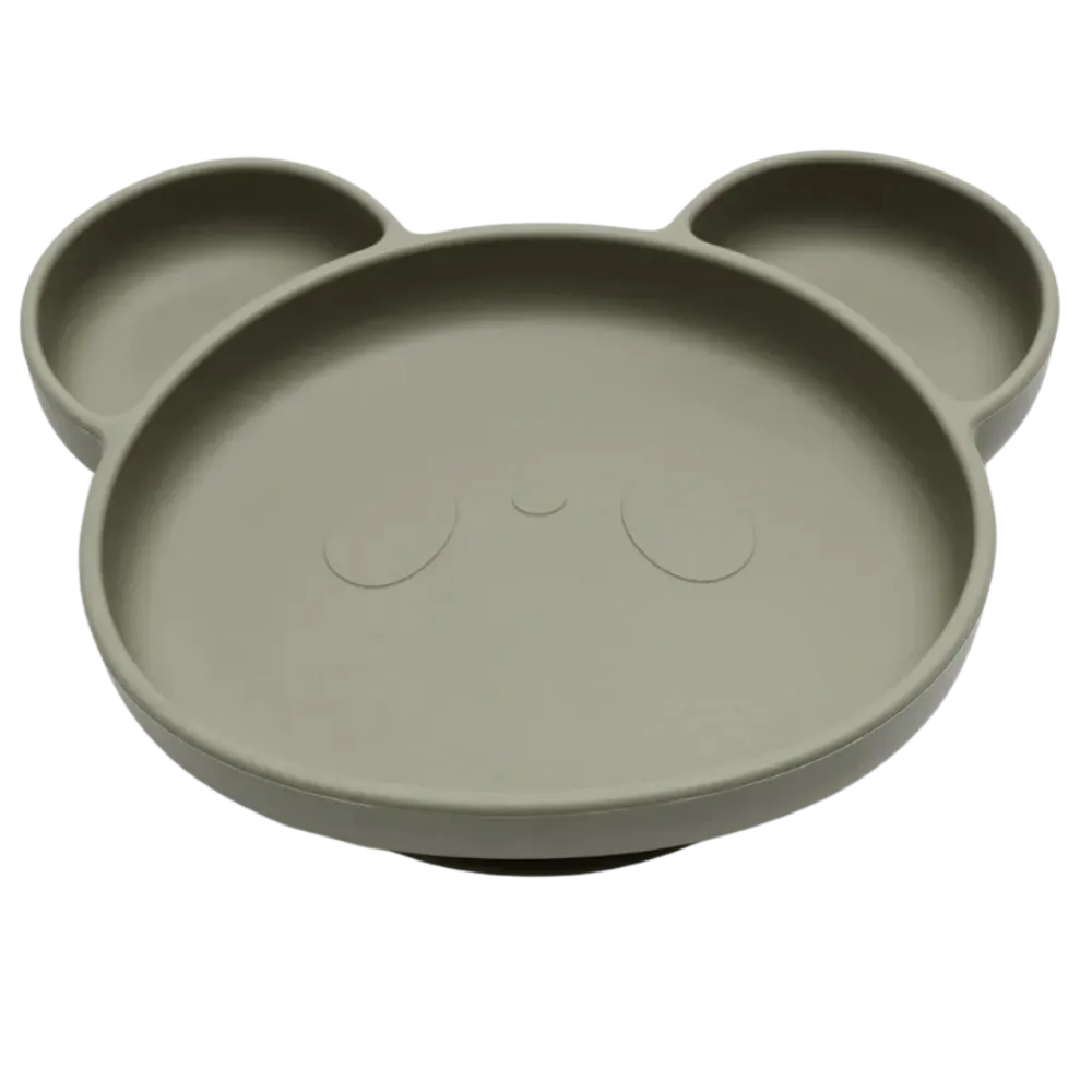 assiette bebe vert olive Baby-Crea.