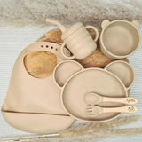 Set repas bébé personnalisé | Assiette ventouse | bol ventouse | couverts | tasse | bavoir | Forme de panda