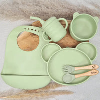 Set repas bébé personnalisé | Assiette ventouse | bol ventouse | couverts | tasse | bavoir | Forme de panda