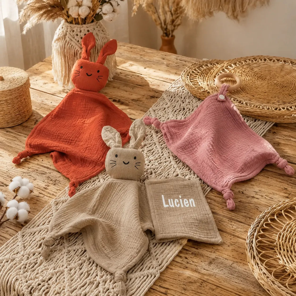 Collection de doudous personnalisés avec prénom pour bébé Baby-Crea