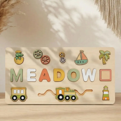 Puzzle Bois Bébé - Prénom Personnalisé & Jouet Montessori Avenuture