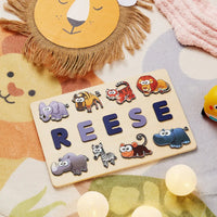 puzzle bois animaux sauvages prénom REESE