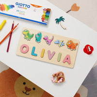 puzzle éducatif prénom OLIVIA lettres pastel