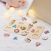 puzzle prénom bébé animaux hibou ours