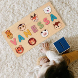 puzzle prénom fille bois animaux