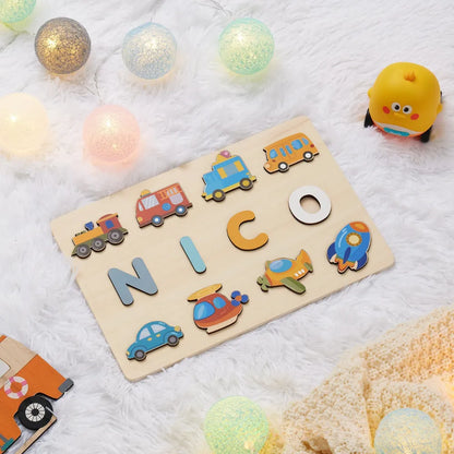 puzzle prénom NICO jouet transport bébé