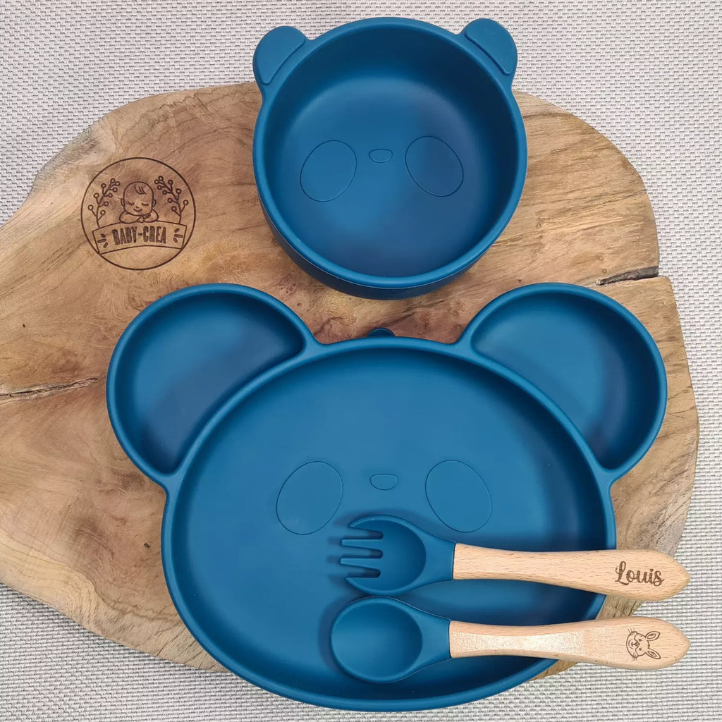 KUKETES Lot De 12 Pièces Vaisselle Bébé Silicone - Assiette Ventouse + Bol + Bavoir + Couverts - Set Complet Apprentissage BLW Anti-Déversement + Tétine Grignoteuse Cadeau